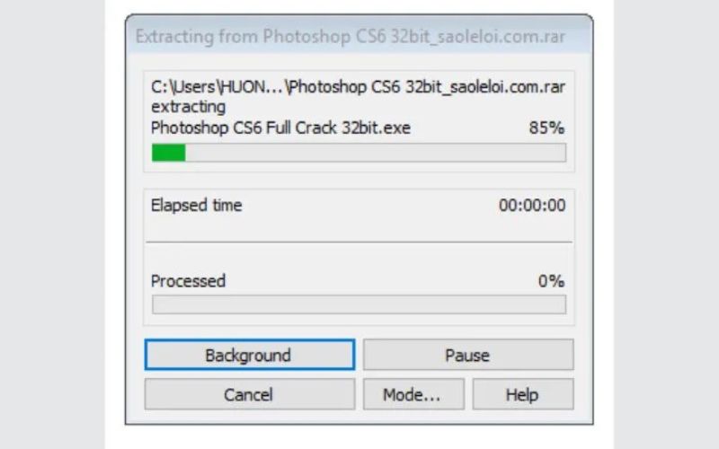giải nén file Photoshop CS6 Portable