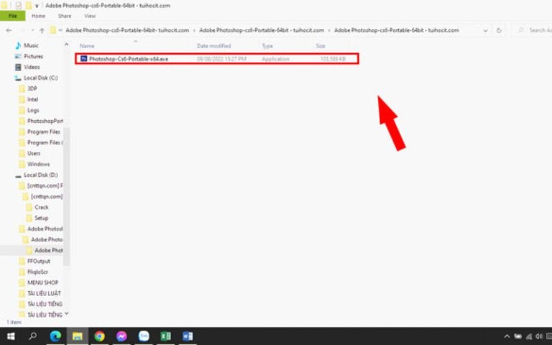 nhấn đúp chuột vào file "Adobe Photoshop-cs6-Portable"
