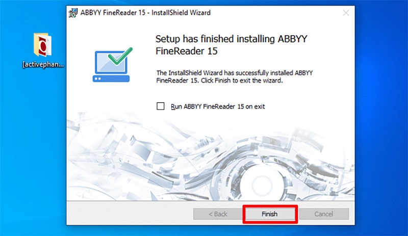 bỏ tích và nhấn finish