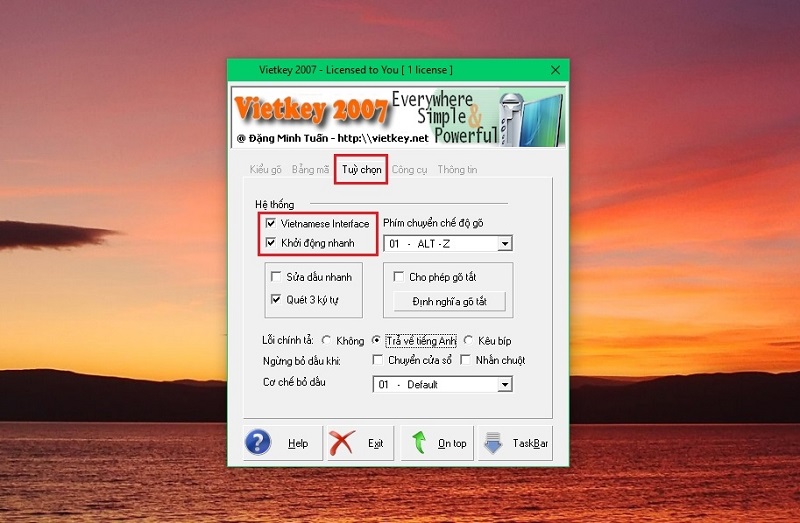 Chuyển sang giao diện tiếng Việt