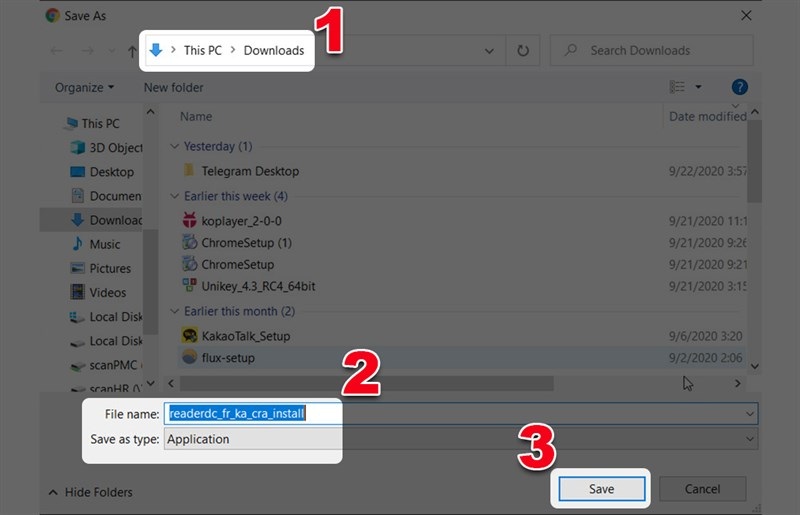Chọn thư mục lưu file cài đặt