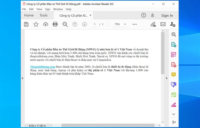 Đây là giao diện sau khi mở file PDF