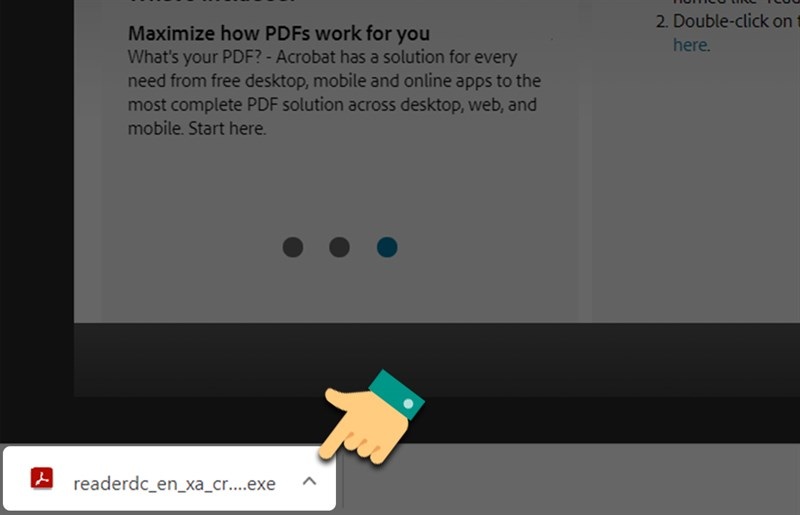 Nhấn vào file .exe vừa tải về