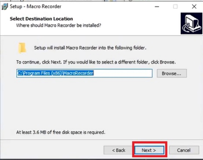chọn thư mục cài đặt