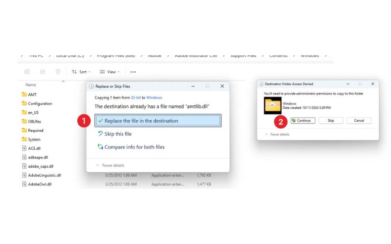 Dán file vào thư mục cài đặt Illustrator CS6