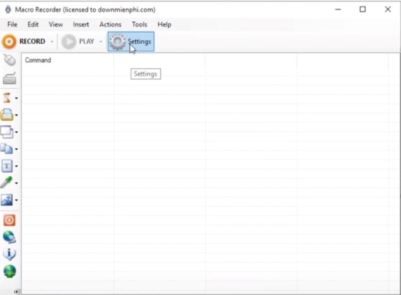 nhấn vào mục setting
