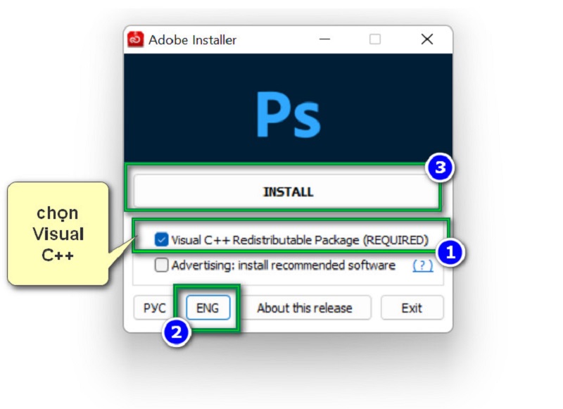 tích chọn visual c redistributable package