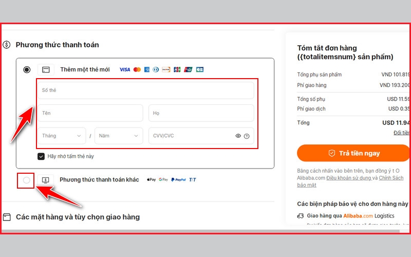 Chọn phương thức thanh toán không cần Visa