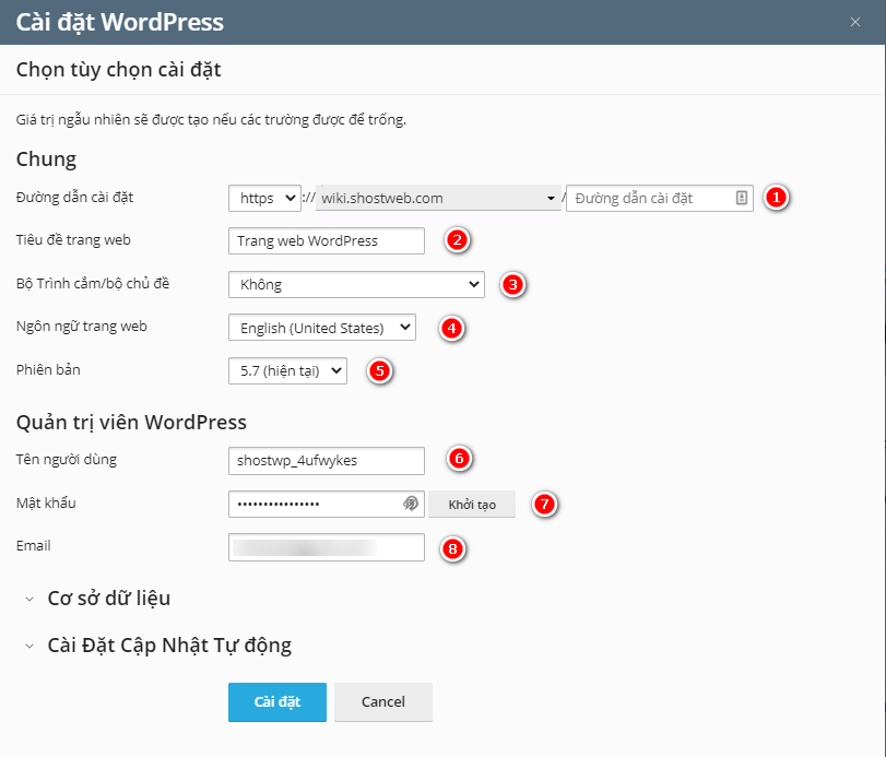 Cài đặt WordPress để xây dựng website bán hàng