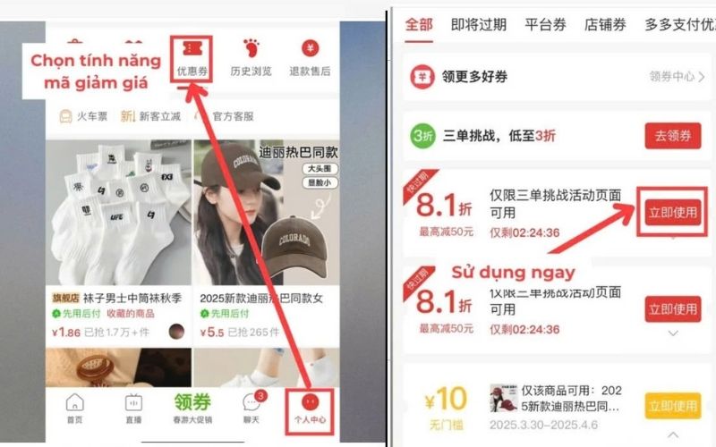 cách sử dụng mã giảm giá Pinduoduo